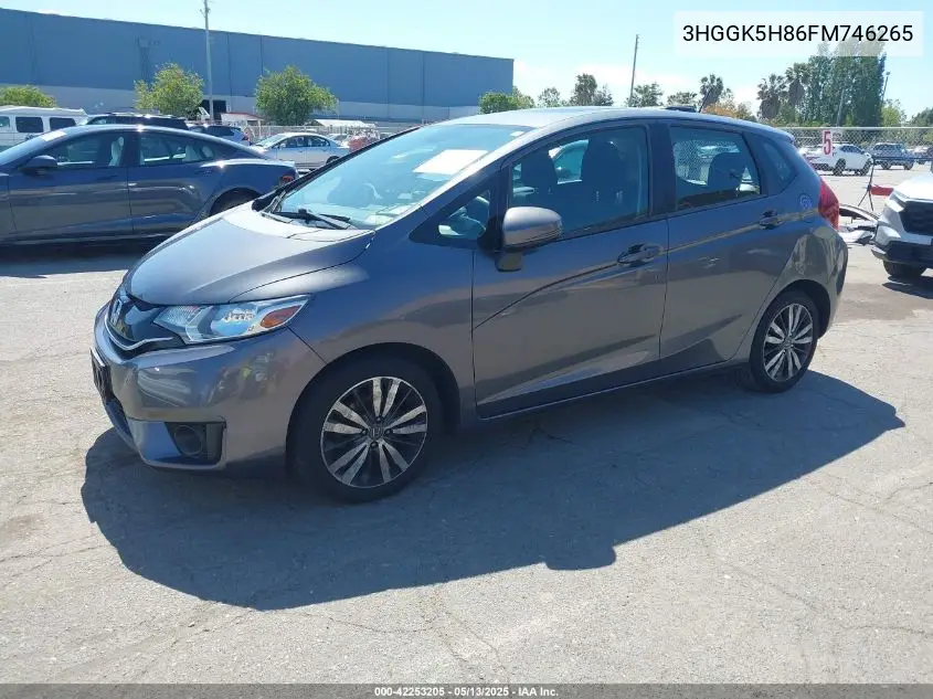 2015 Honda Fit Ex/Ex-L VIN: 3HGGK5H86FM746265 Lot: 42253205
