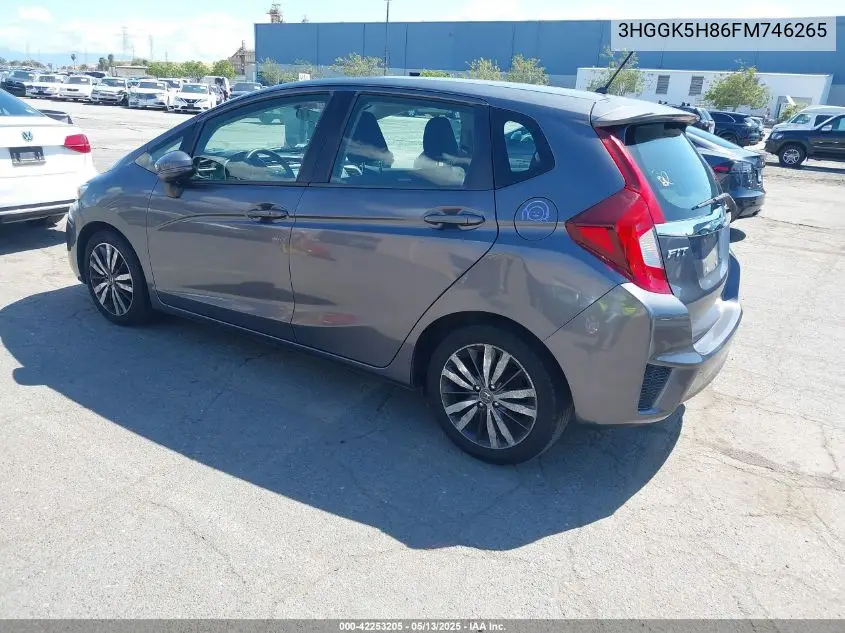 2015 Honda Fit Ex/Ex-L VIN: 3HGGK5H86FM746265 Lot: 42253205