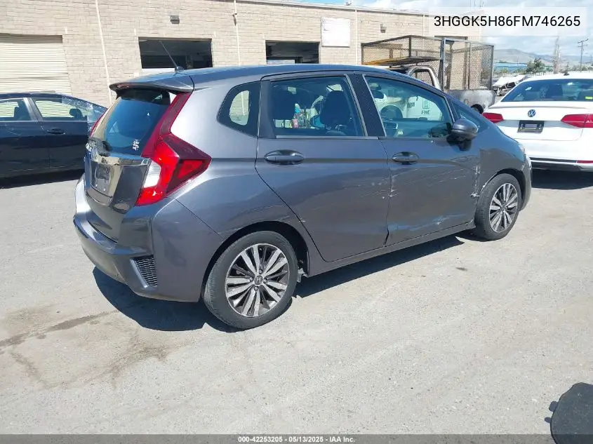 2015 Honda Fit Ex/Ex-L VIN: 3HGGK5H86FM746265 Lot: 42253205