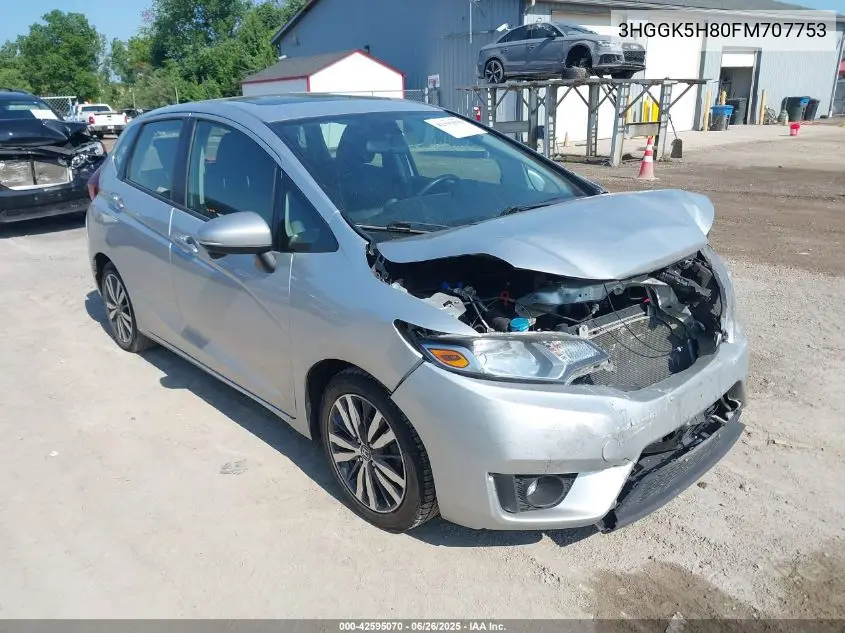 2015 Honda Fit Ex/Ex-L VIN: 3HGGK5H80FM707753 Lot: 42595070