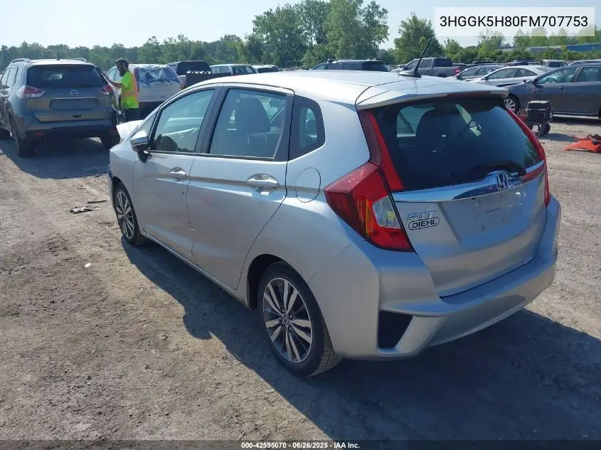 2015 Honda Fit Ex/Ex-L VIN: 3HGGK5H80FM707753 Lot: 42595070