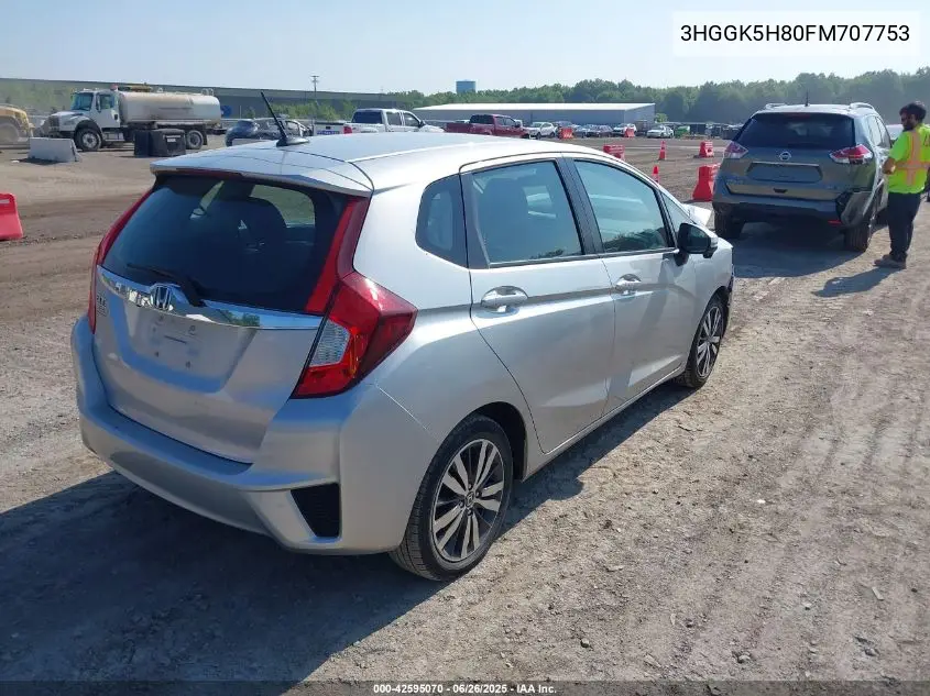 2015 Honda Fit Ex/Ex-L VIN: 3HGGK5H80FM707753 Lot: 42595070