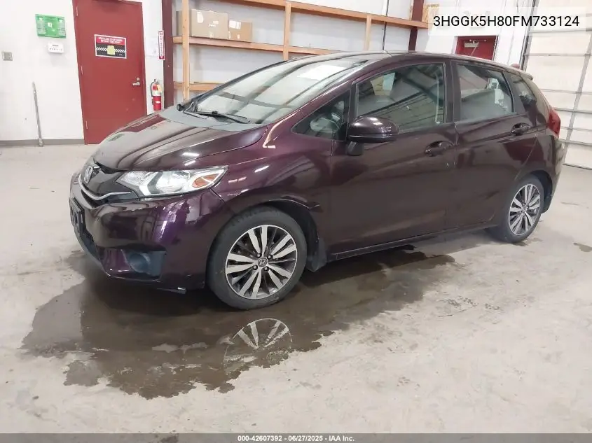 2015 Honda Fit Ex/Ex-L VIN: 3HGGK5H80FM733124 Lot: 42607392