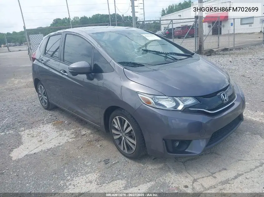 2015 Honda Fit Ex/Ex-L VIN: 3HGGK5H86FM702699 Lot: 42613276