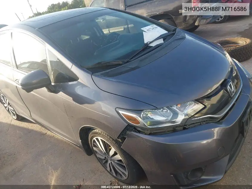 2015 Honda Fit Ex/Ex-L VIN: 3HGGK5H88FM716586 Lot: 42724506