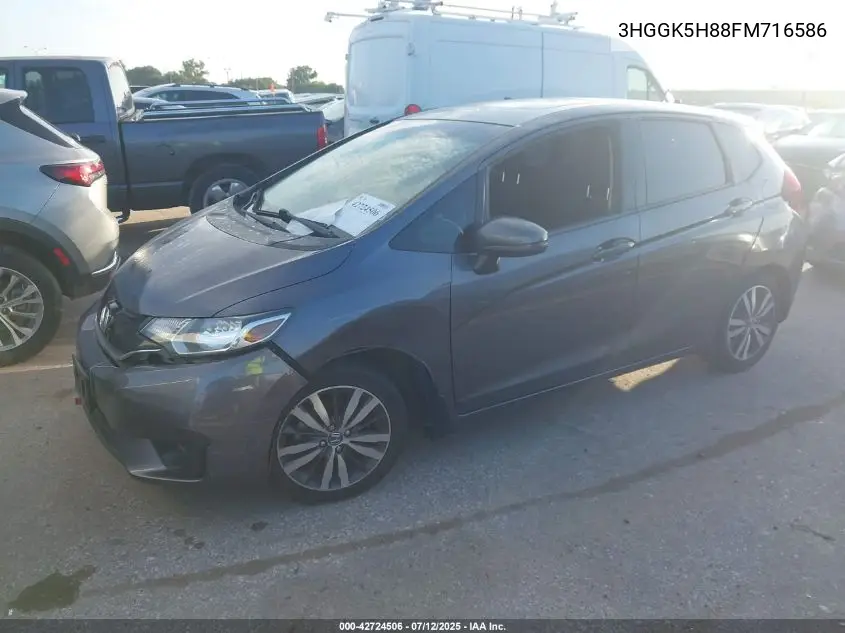 2015 Honda Fit Ex/Ex-L VIN: 3HGGK5H88FM716586 Lot: 42724506