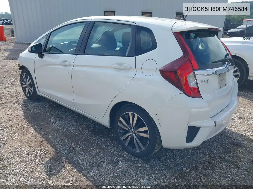 2015 Honda Fit Ex/Ex-L VIN: 3HGGK5H80FM746584 Lot: 42727236
