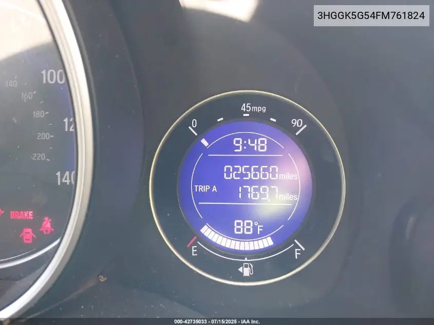 2015 Honda Fit Lx VIN: 3HGGK5G54FM761824 Lot: 42735033