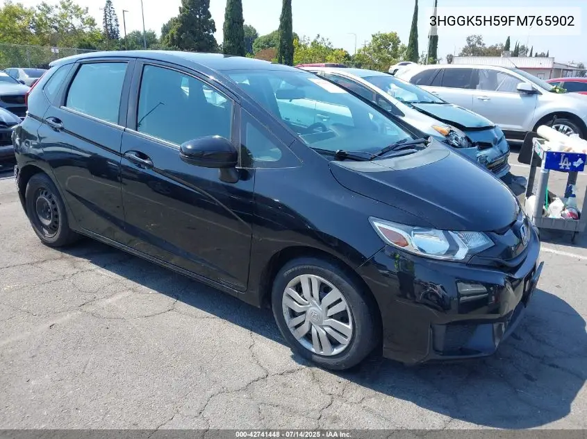 2015 Honda Fit Lx VIN: 3HGGK5H59FM765902 Lot: 42741448