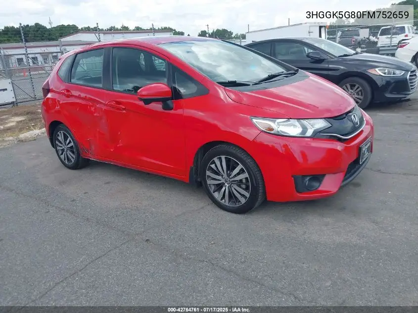 2015 Honda Fit Ex VIN: 3HGGK5G80FM752659 Lot: 42764761