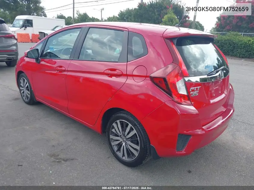2015 Honda Fit Ex VIN: 3HGGK5G80FM752659 Lot: 42764761