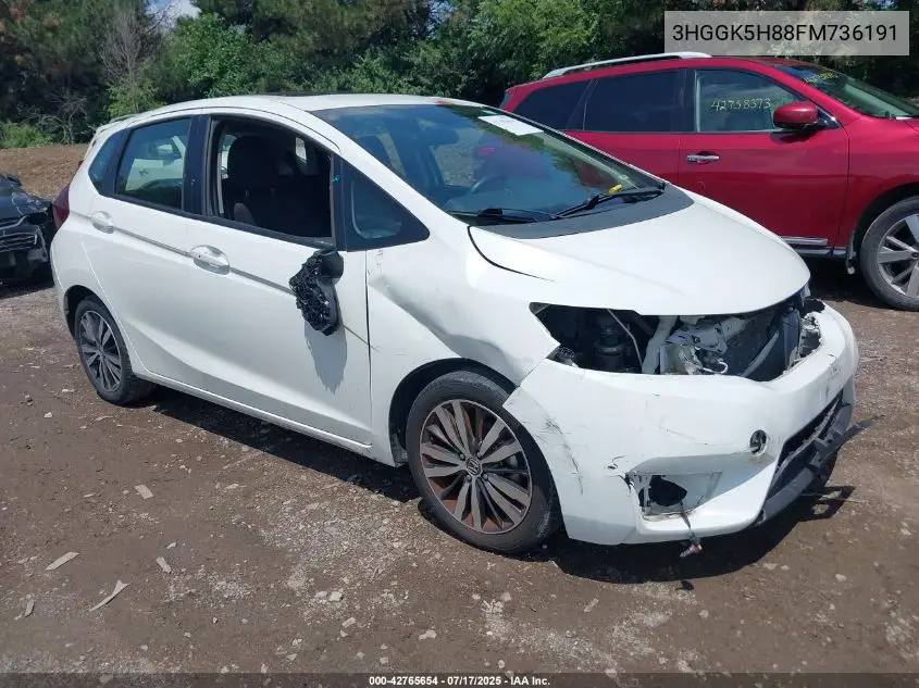 2015 Honda Fit Ex/Ex-L VIN: 3HGGK5H88FM736191 Lot: 42765654
