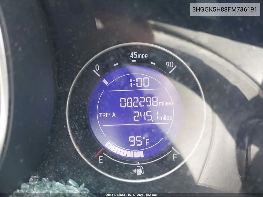 2015 Honda Fit Ex/Ex-L VIN: 3HGGK5H88FM736191 Lot: 42765654