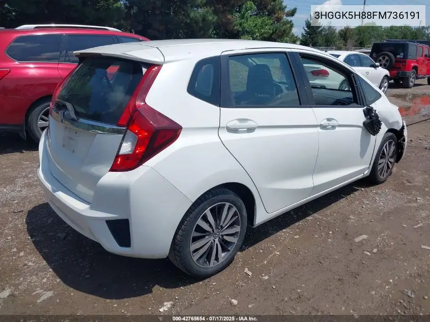 2015 Honda Fit Ex/Ex-L VIN: 3HGGK5H88FM736191 Lot: 42765654