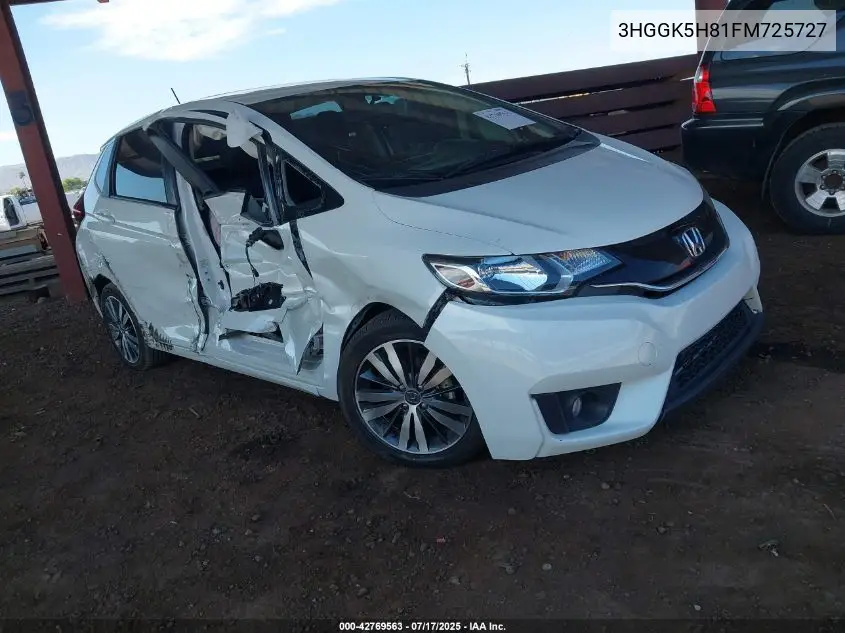 2015 Honda Fit Ex/Ex-L VIN: 3HGGK5H81FM725727 Lot: 42769563