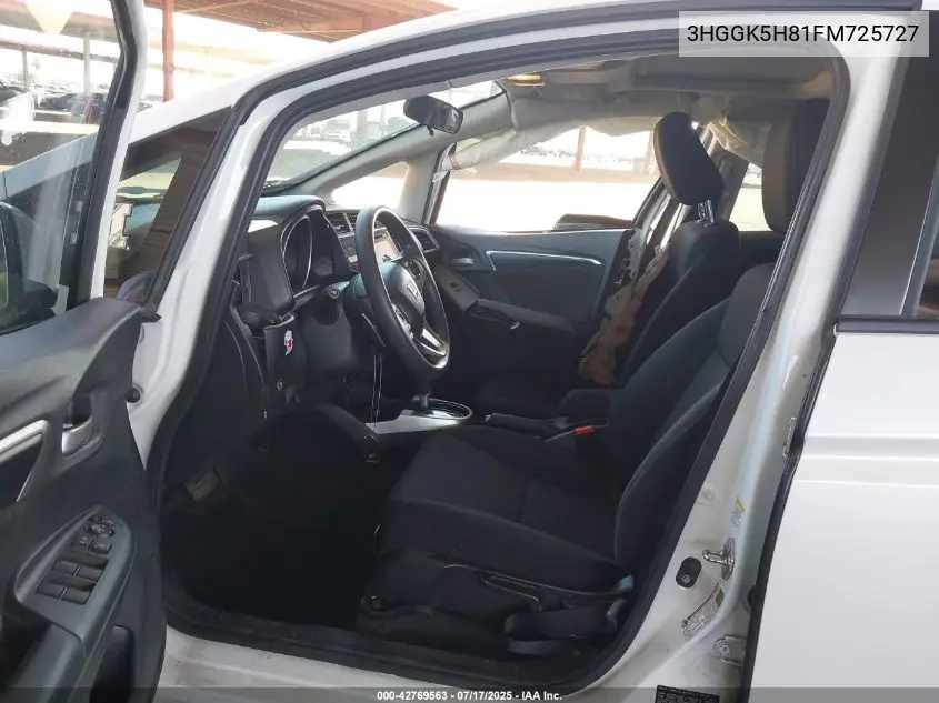 2015 Honda Fit Ex/Ex-L VIN: 3HGGK5H81FM725727 Lot: 42769563
