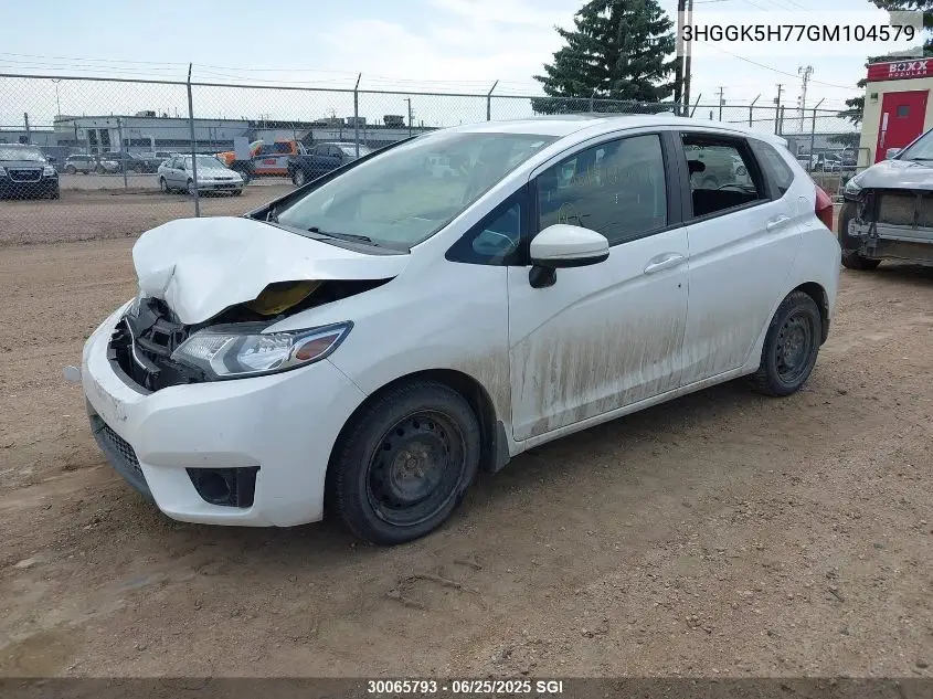2016 Honda Fit Ex/Exl VIN: 3HGGK5H77GM104579 Lot: 30065793