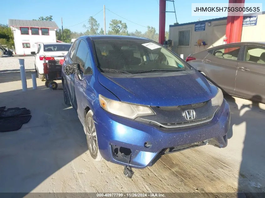 2016 Honda Fit Ex VIN: JHMGK5H75GS005635 Lot: 40977799
