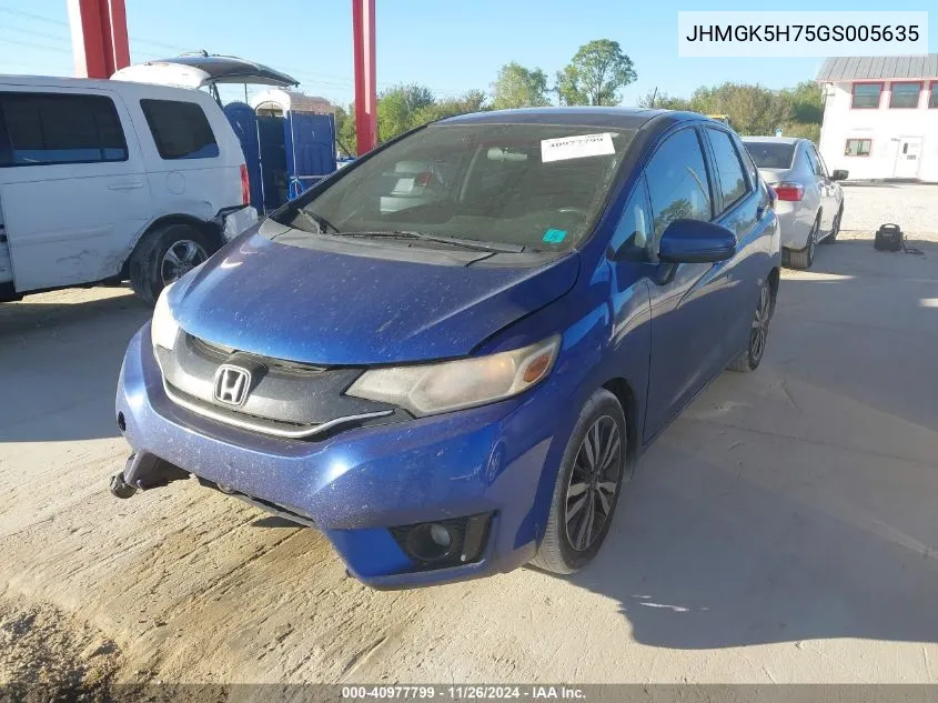 2016 Honda Fit Ex VIN: JHMGK5H75GS005635 Lot: 40977799