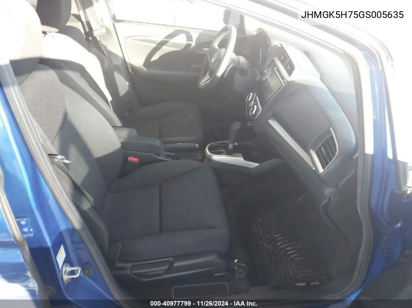 2016 Honda Fit Ex VIN: JHMGK5H75GS005635 Lot: 40977799