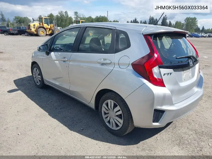 2016 Honda Fit Lx VIN: JHMGK5H56GX033364 Lot: 42218167