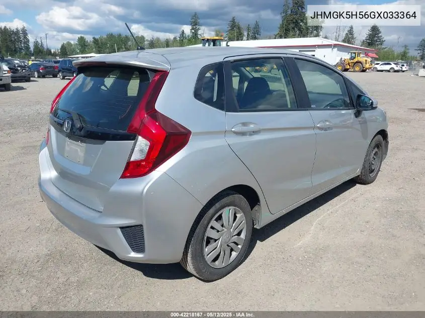 2016 Honda Fit Lx VIN: JHMGK5H56GX033364 Lot: 42218167
