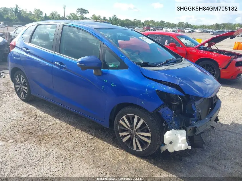 2016 Honda Fit Ex-L VIN: 3HGGK5H84GM705182 Lot: 42253846