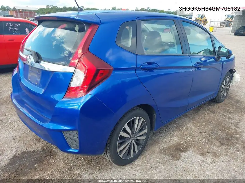 2016 Honda Fit Ex-L VIN: 3HGGK5H84GM705182 Lot: 42253846