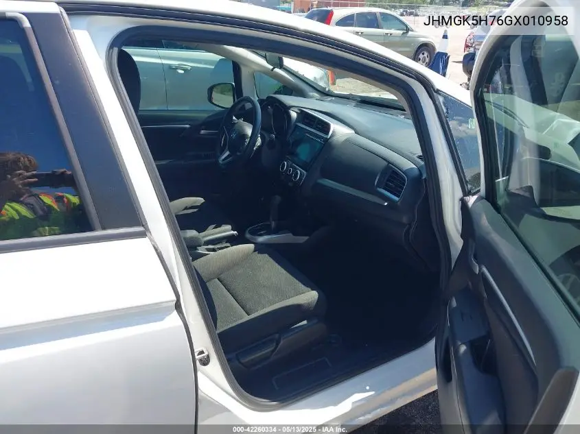2016 Honda Fit Ex VIN: JHMGK5H76GX010958 Lot: 42260334