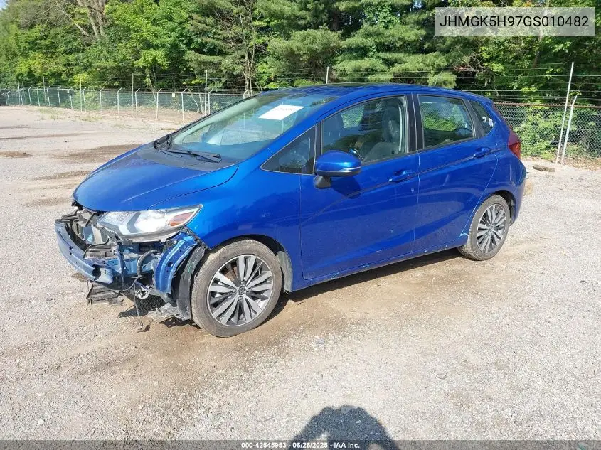 2016 Honda Fit Ex-L VIN: JHMGK5H97GS010482 Lot: 42545953