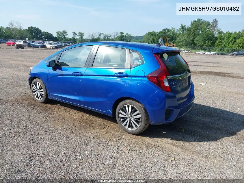 2016 Honda Fit Ex-L VIN: JHMGK5H97GS010482 Lot: 42545953