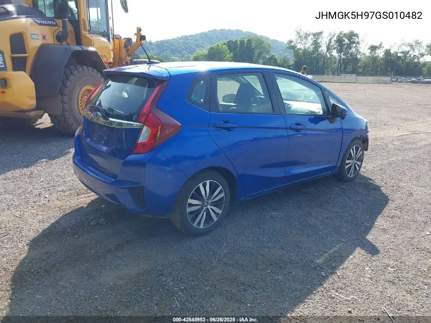 2016 Honda Fit Ex-L VIN: JHMGK5H97GS010482 Lot: 42545953