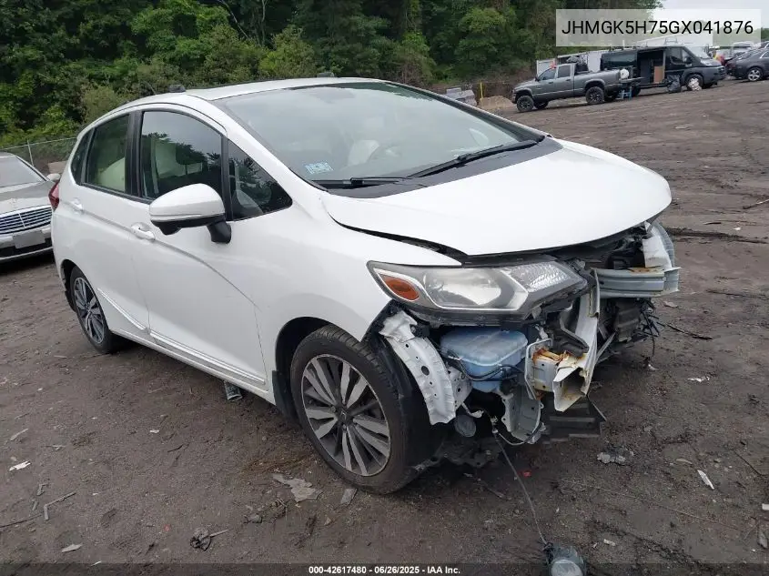 2016 Honda Fit Ex VIN: JHMGK5H75GX041876 Lot: 42617480
