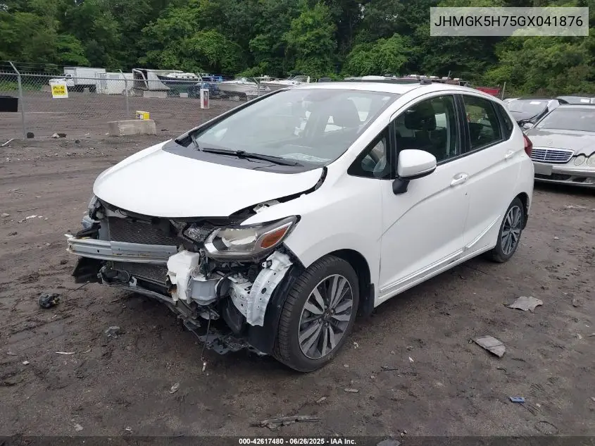 2016 Honda Fit Ex VIN: JHMGK5H75GX041876 Lot: 42617480