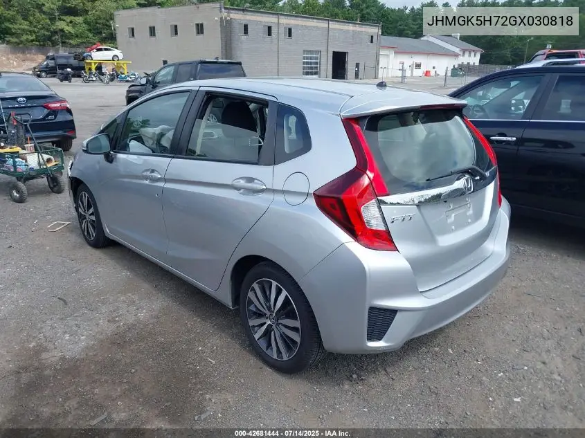2016 Honda Fit Ex VIN: JHMGK5H72GX030818 Lot: 42681444
