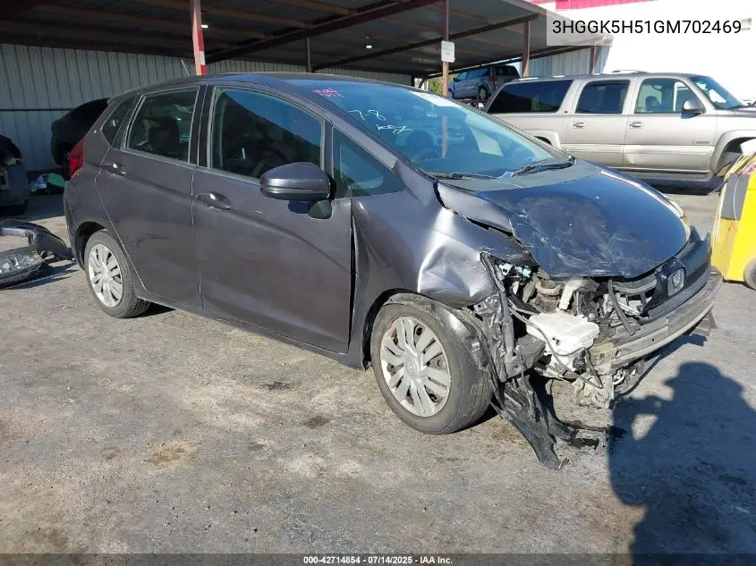2016 Honda Fit Lx VIN: 3HGGK5H51GM702469 Lot: 42714854
