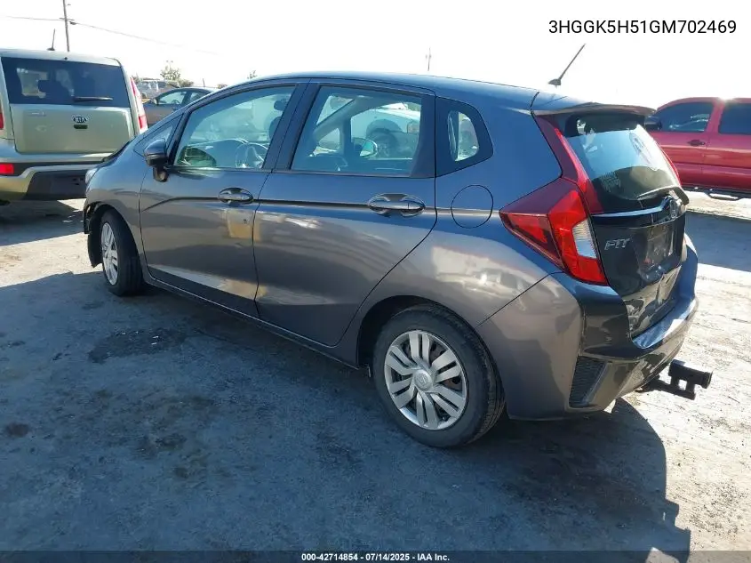 2016 Honda Fit Lx VIN: 3HGGK5H51GM702469 Lot: 42714854