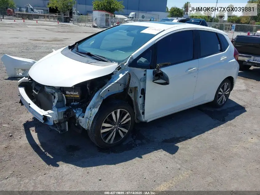 2016 Honda Fit Ex VIN: JHMGK5H7XGX039881 Lot: 42719699