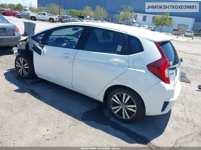 2016 Honda Fit Ex VIN: JHMGK5H7XGX039881 Lot: 42719699