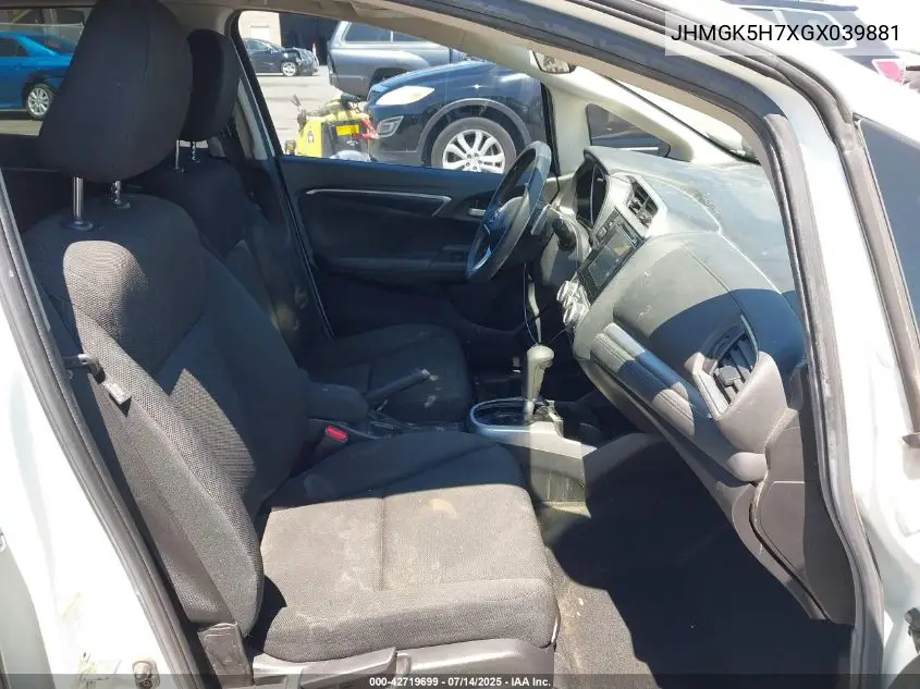 2016 Honda Fit Ex VIN: JHMGK5H7XGX039881 Lot: 42719699