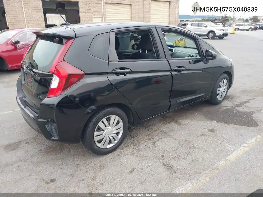 2016 Honda Fit Lx VIN: JHMGK5H57GX040839 Lot: 42723958