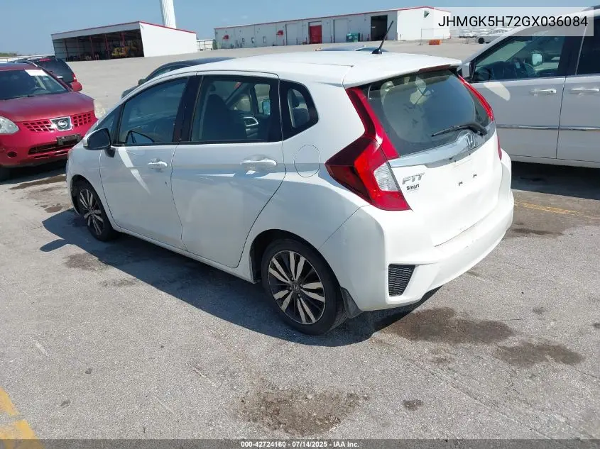 2016 Honda Fit Ex VIN: JHMGK5H72GX036084 Lot: 42724160