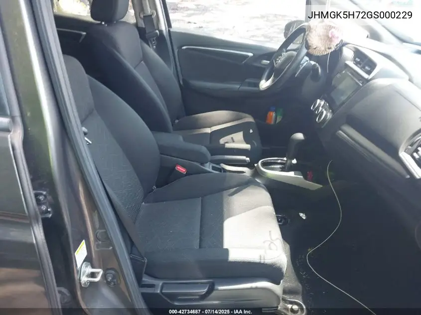 2016 Honda Fit Ex VIN: JHMGK5H72GS000229 Lot: 42734687