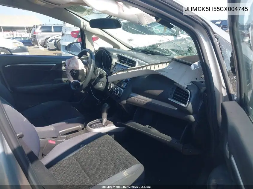 2016 Honda Fit Lx VIN: JHMGK5H55GX004745 Lot: 42771788