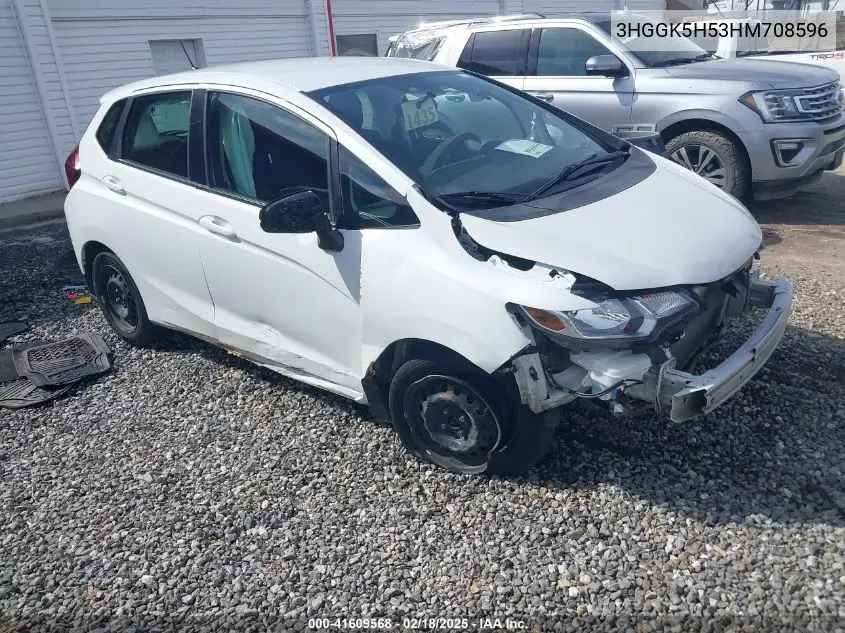 2017 Honda Fit Lx VIN: 3HGGK5H53HM708596 Lot: 41609568