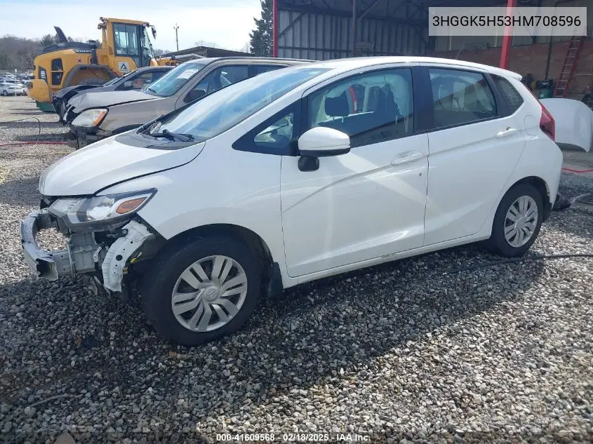2017 Honda Fit Lx VIN: 3HGGK5H53HM708596 Lot: 41609568