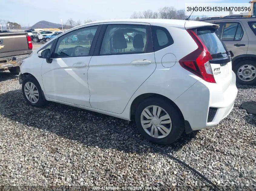 2017 Honda Fit Lx VIN: 3HGGK5H53HM708596 Lot: 41609568