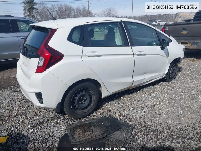 2017 Honda Fit Lx VIN: 3HGGK5H53HM708596 Lot: 41609568