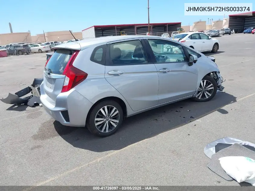 2017 Honda Fit Ex VIN: JHMGK5H72HS003374 Lot: 41726097