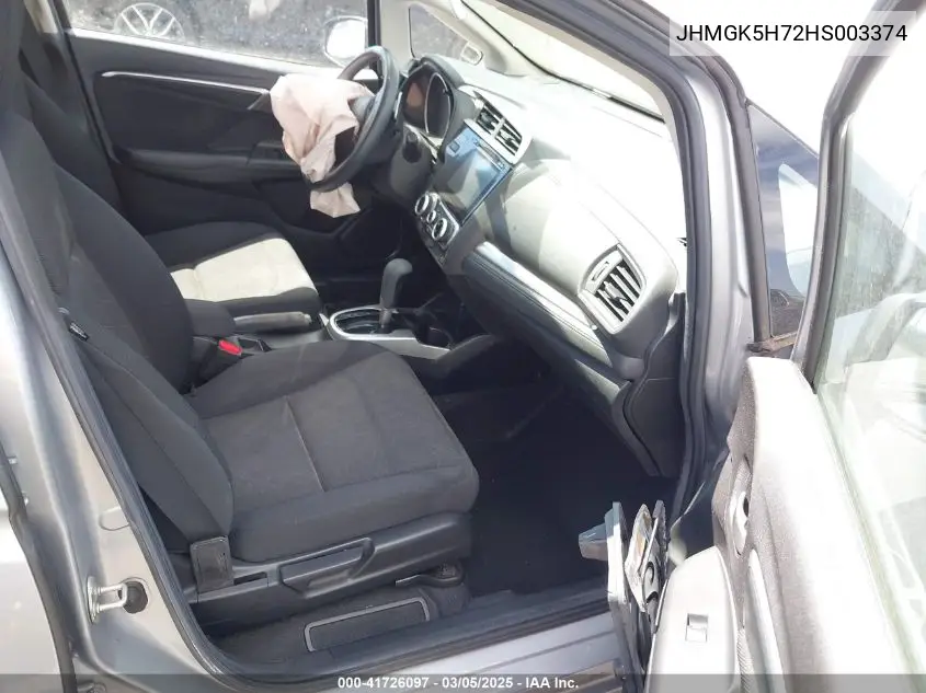 2017 Honda Fit Ex VIN: JHMGK5H72HS003374 Lot: 41726097